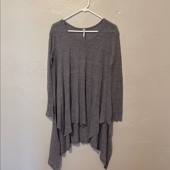 Free People Tops - Free People Charcoal Knit Top with Asymmetrical Lines Small